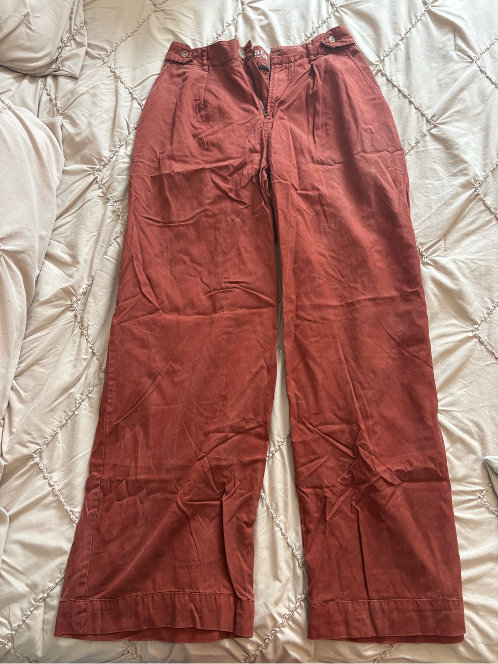 a.n.a Wide-Leg Corduroy Trousers in Rust Brown